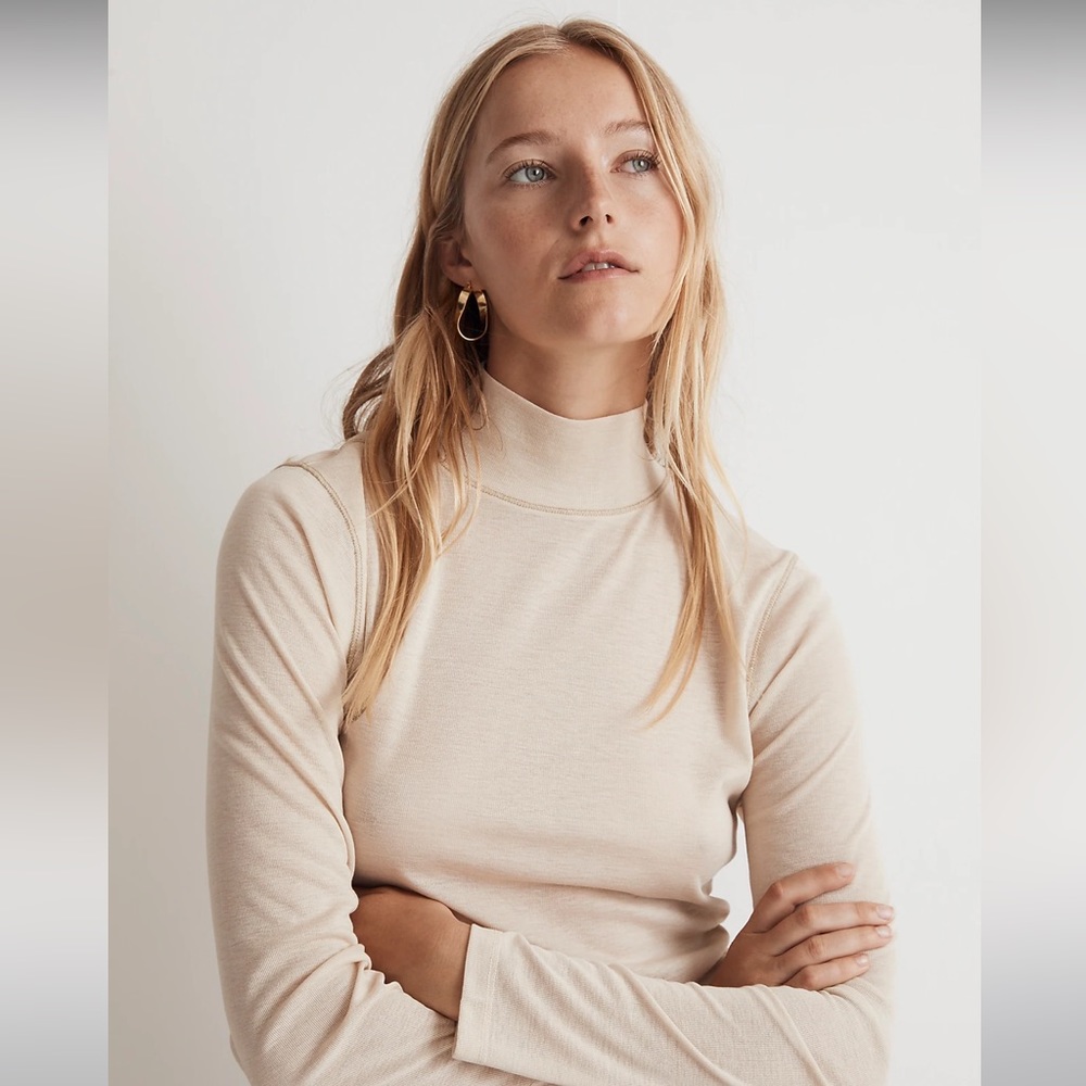 {Madewell} Semi-Sheer Mockneck